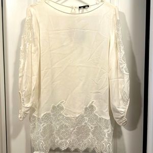 Massimo Dutti white lace blouse
